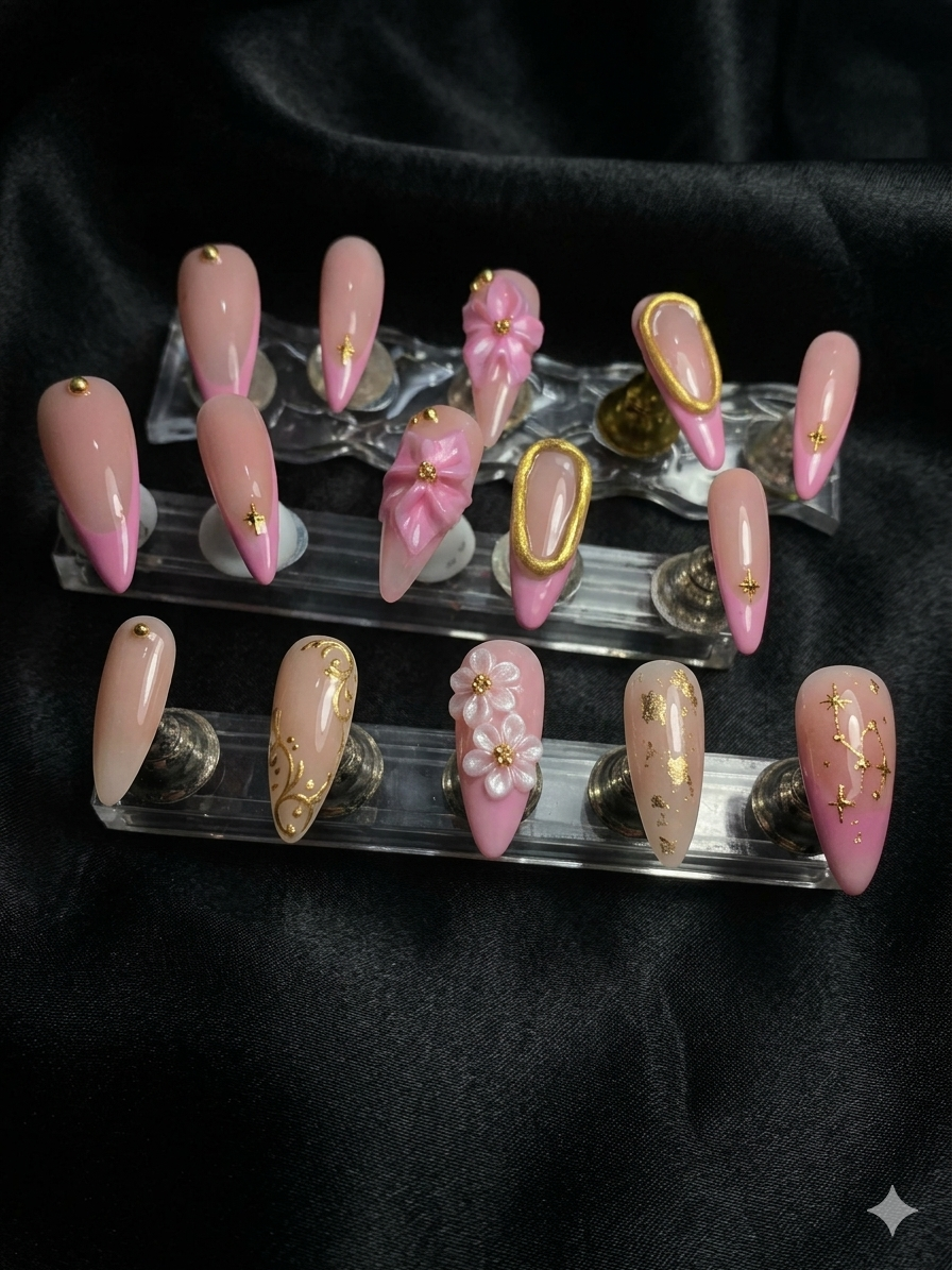 Rose Petal Press-On Nail Set