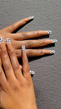 Cow Print French Acrylic Nails