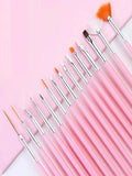 Nail Art Brush Set — 15 Pieces