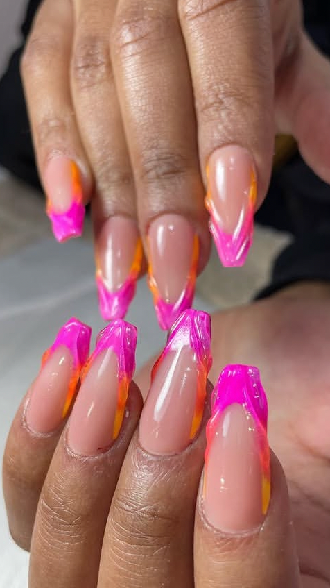 Tropical Flame Tip Nail Service