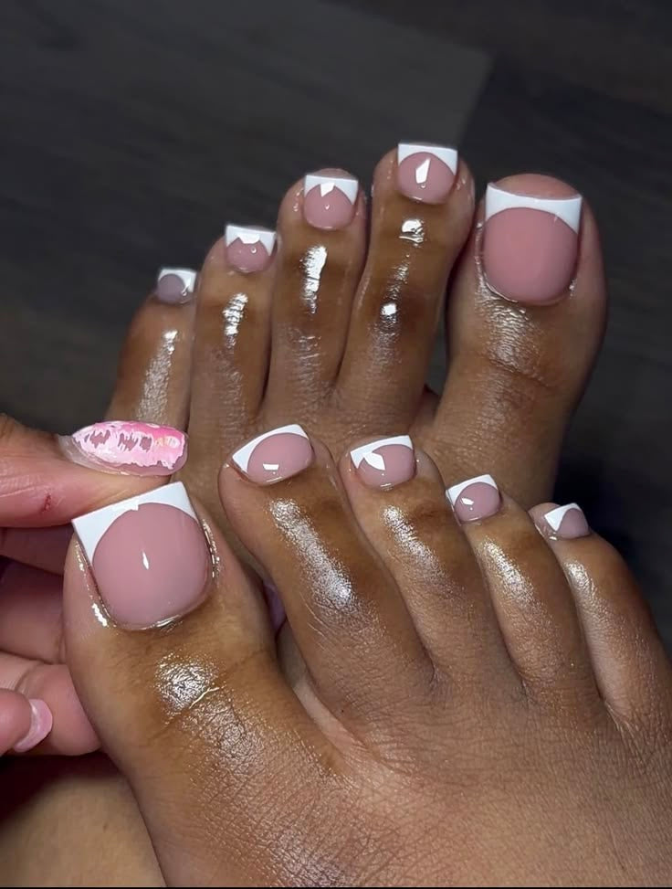 French Acrylic Pedicure